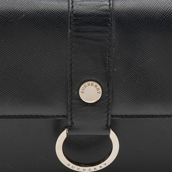 BURBERRY Black Leather Flap Shoulder Bag - Picture 5 of 8